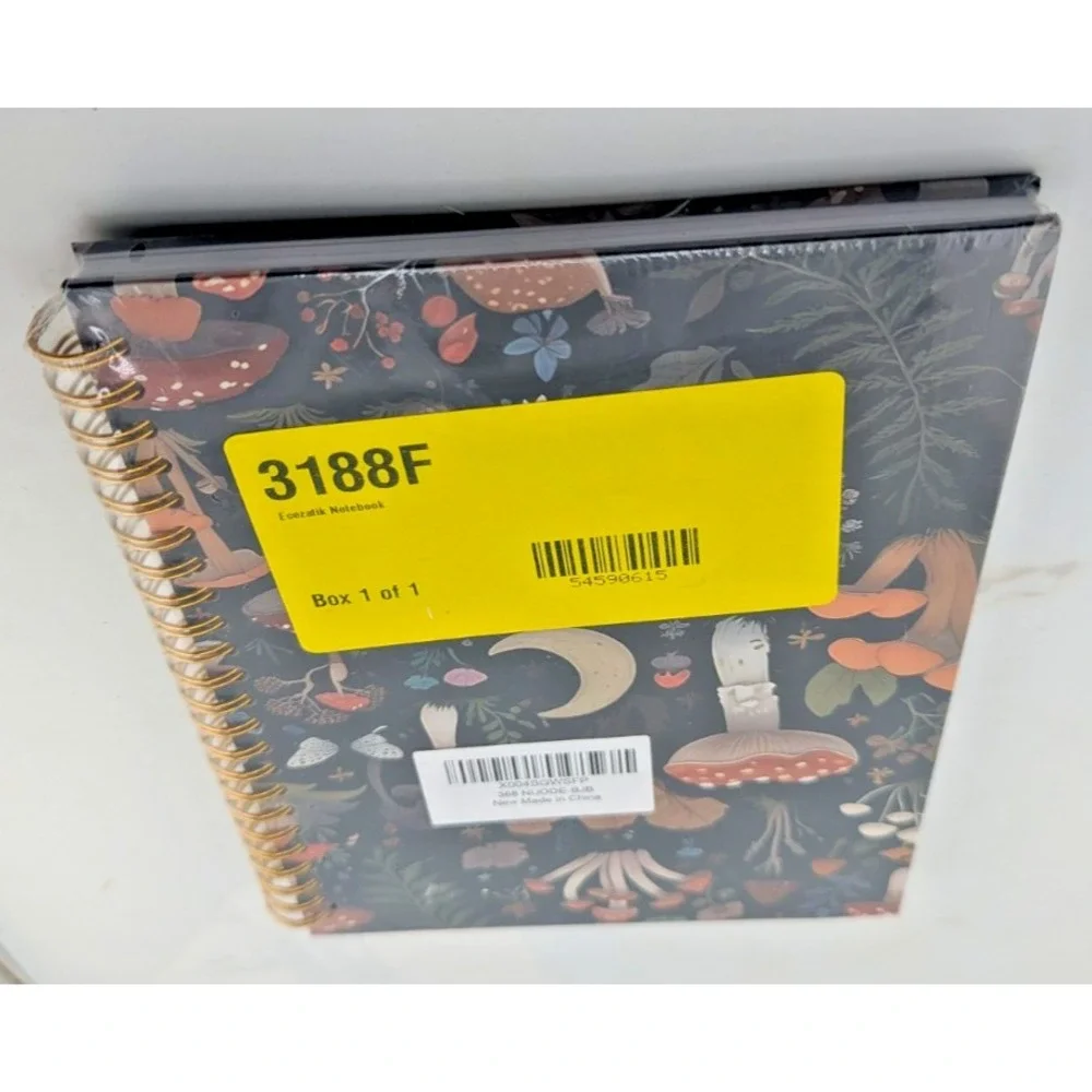NEW! MUSHROOMS  Hardcover Spiral Notebook Diary Journal Lined Fairycore Woodland